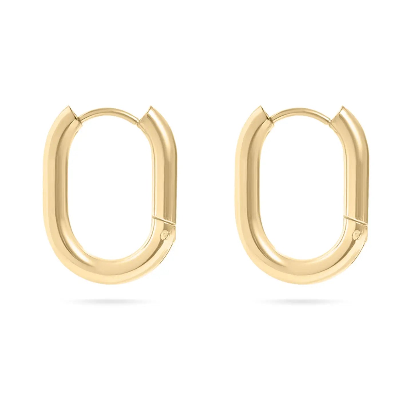 oval huggie hoops