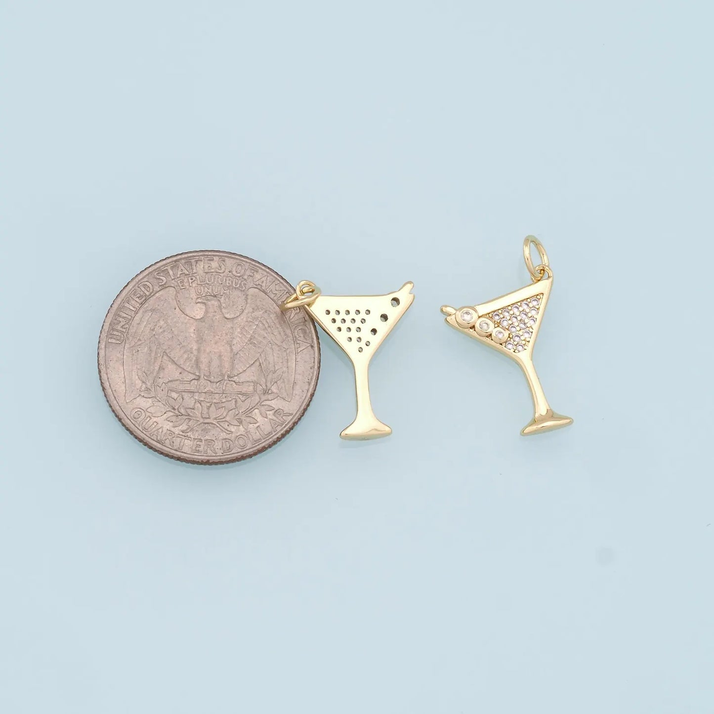 gold martini charm