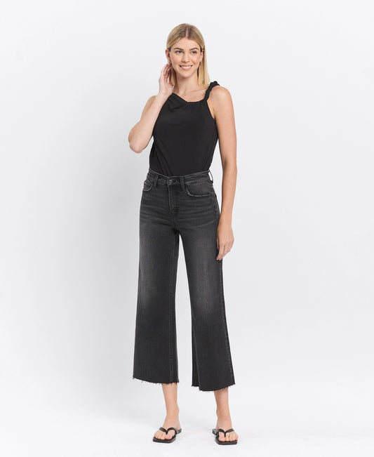 stacy high rise crop wide leg jean
