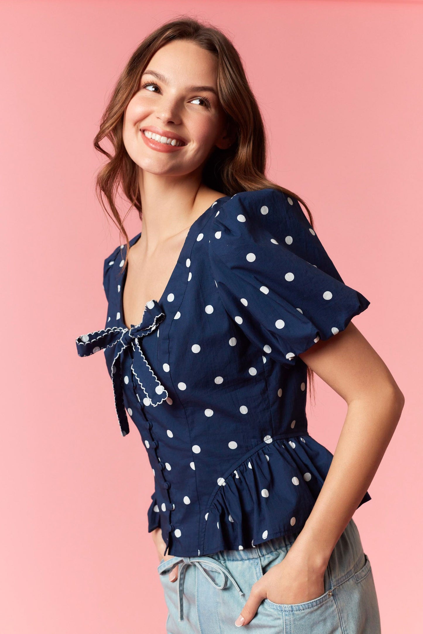 wren polka dot top