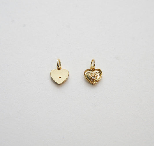 mini evil eye heart charm