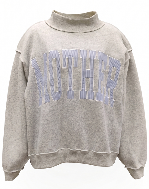 mother pinstriped mockneck