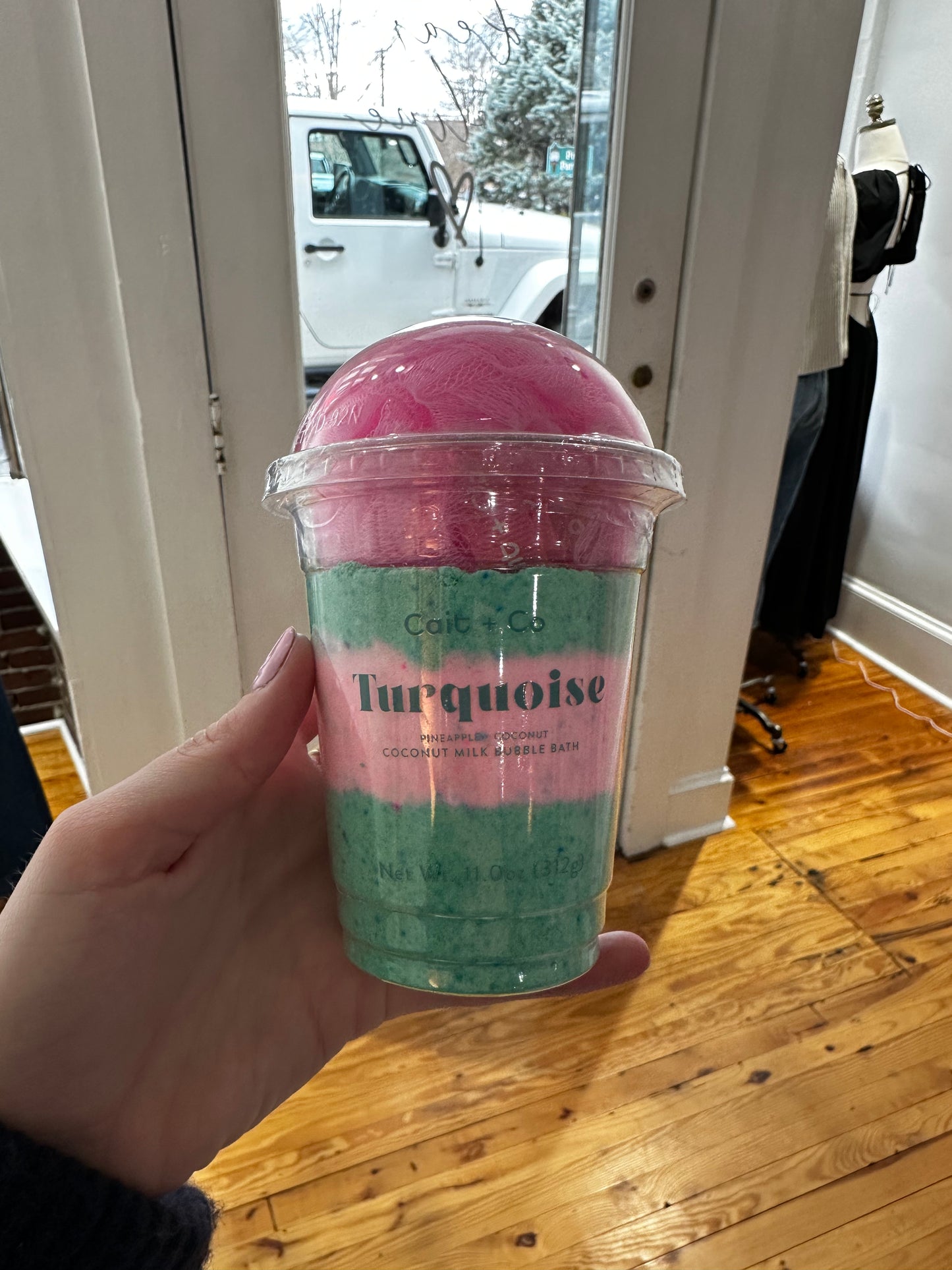 turquoise milkshake cup
