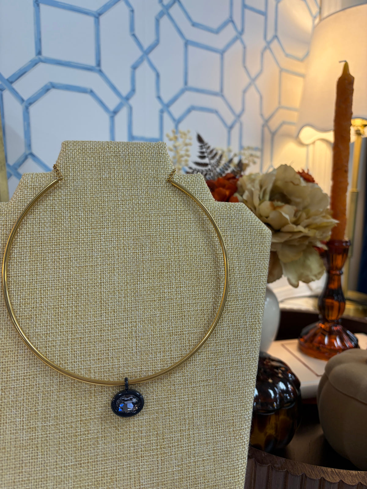 bezel collar necklace