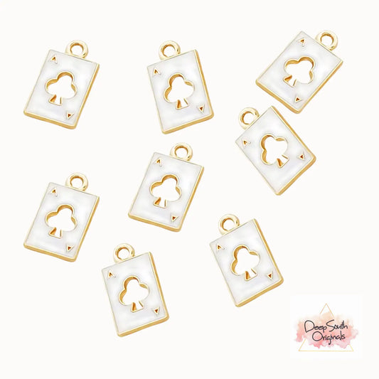 white playing card charm