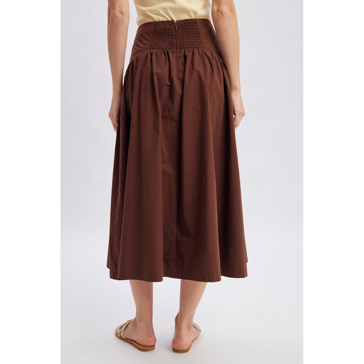 mocha midi skirt