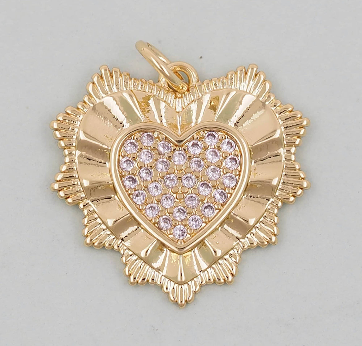 gold spike heart charm
