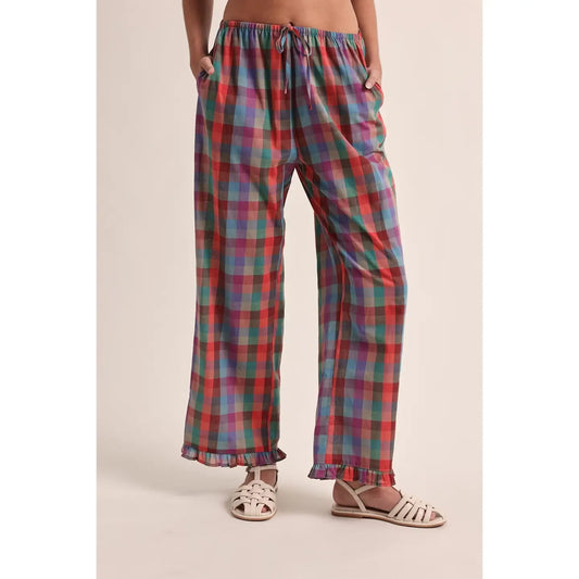 plaid party ruffle pant