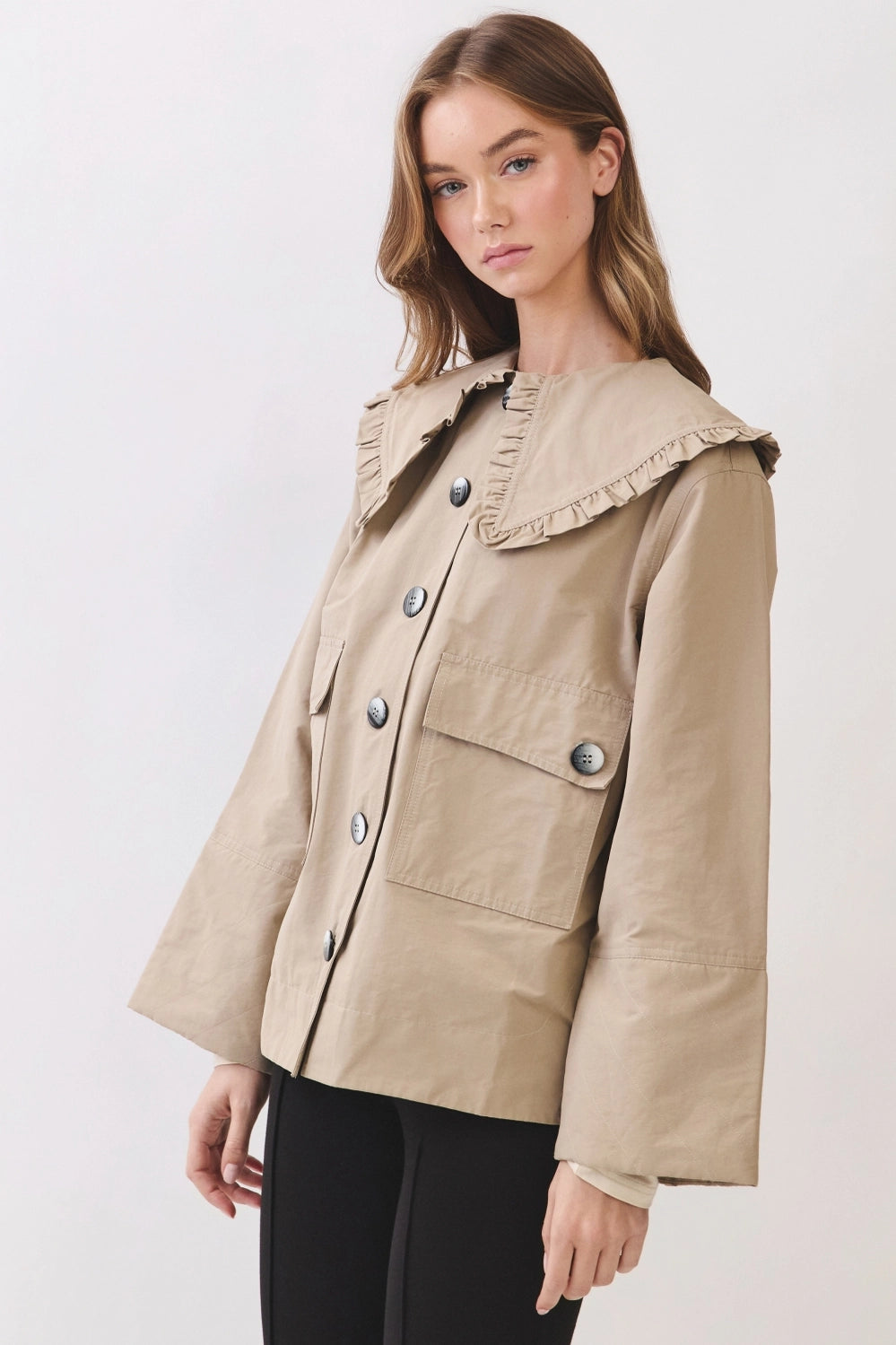 sloan ruffle collar jacket