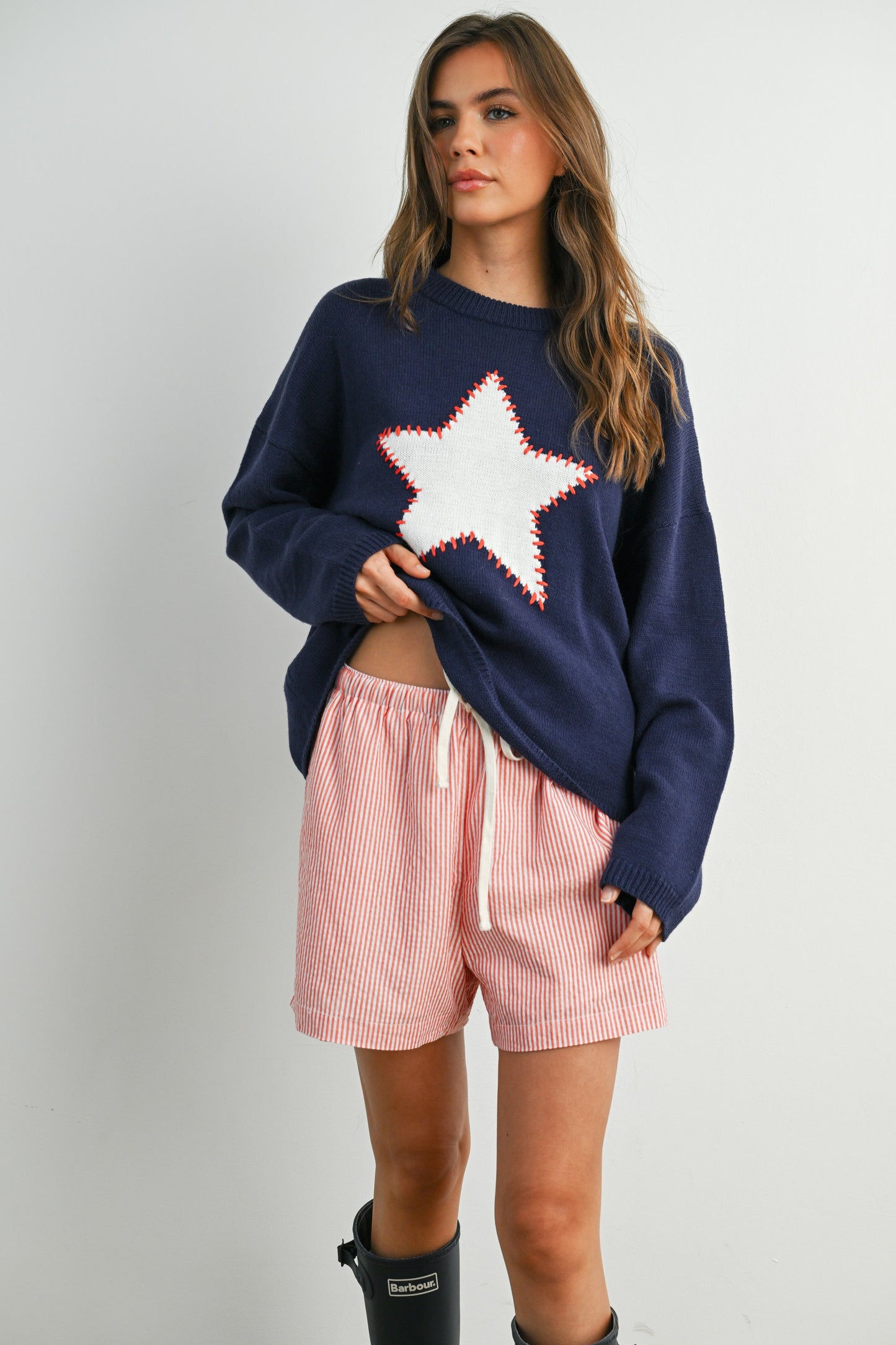 star crewneck sweater