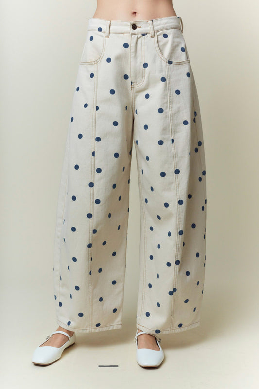 polka dot barrel jean