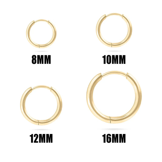 8mm gold hoop earrings