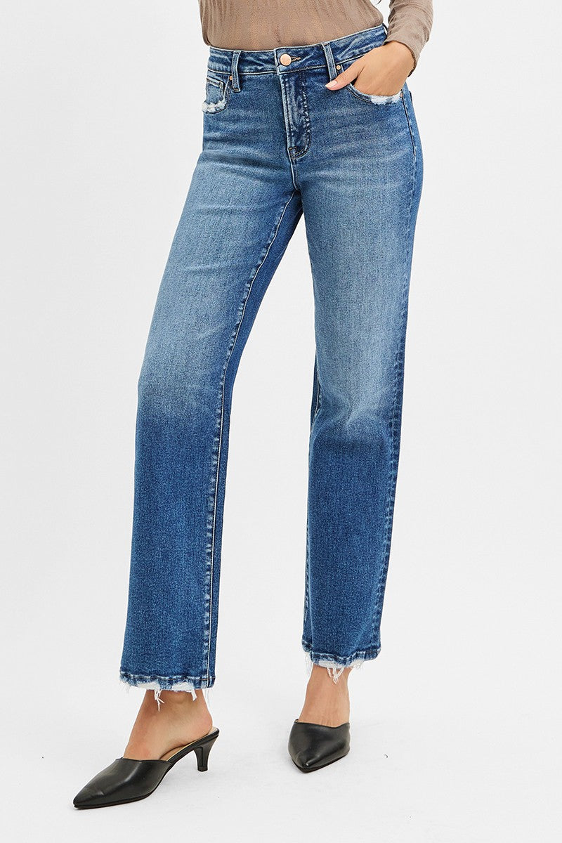 kimberly high rise ankle straight jean