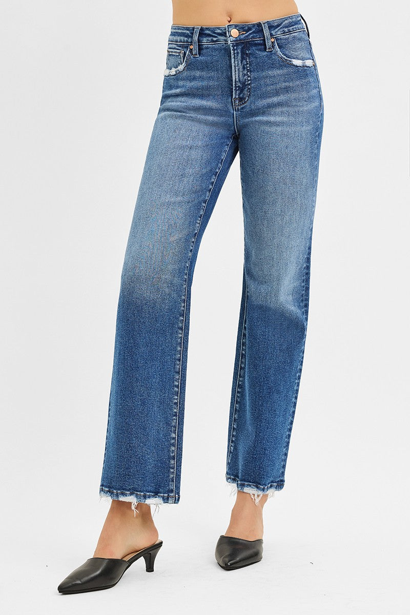 kimberly high rise ankle straight jean
