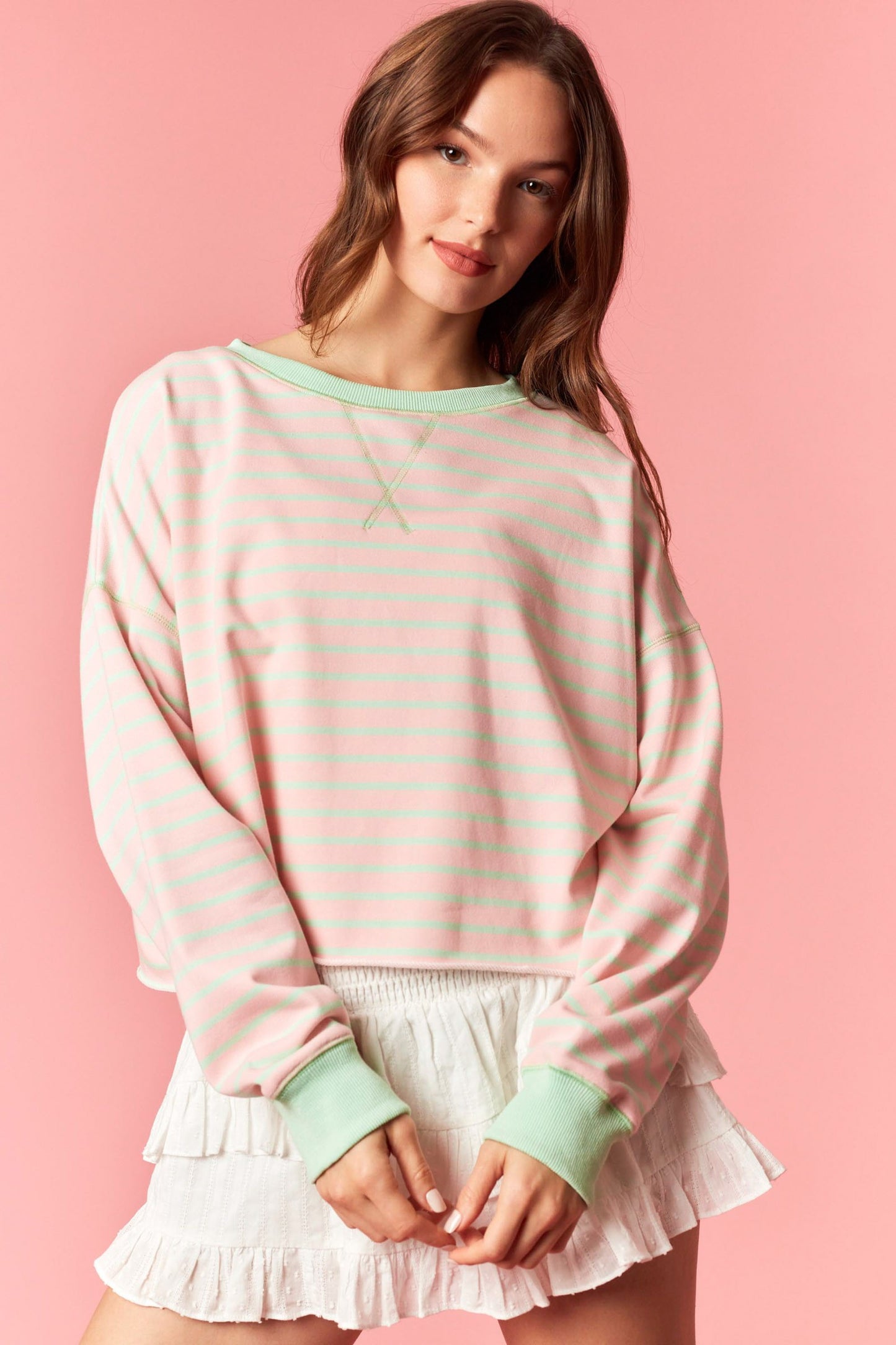 sutton striped crewneck