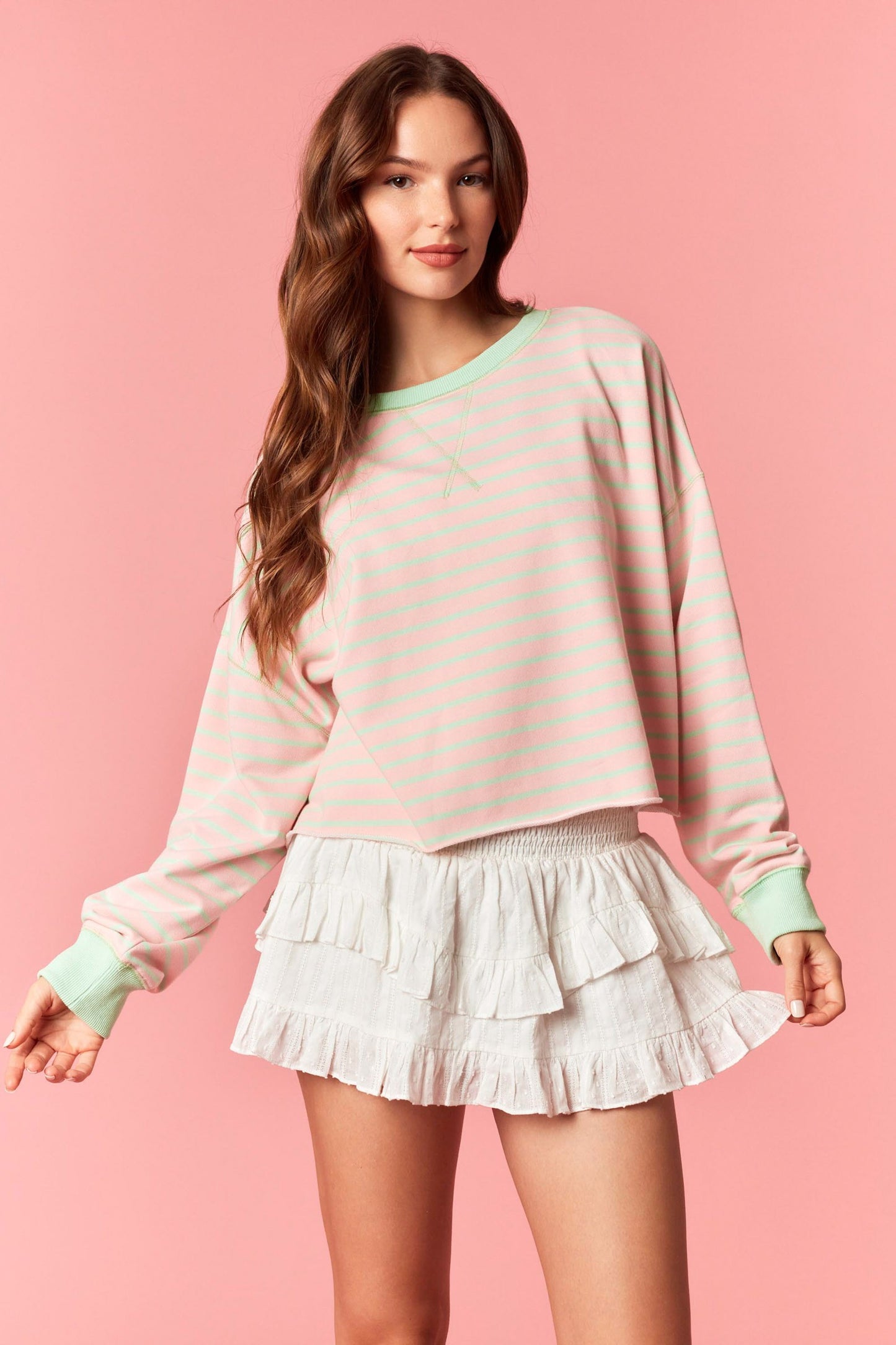 sutton striped crewneck