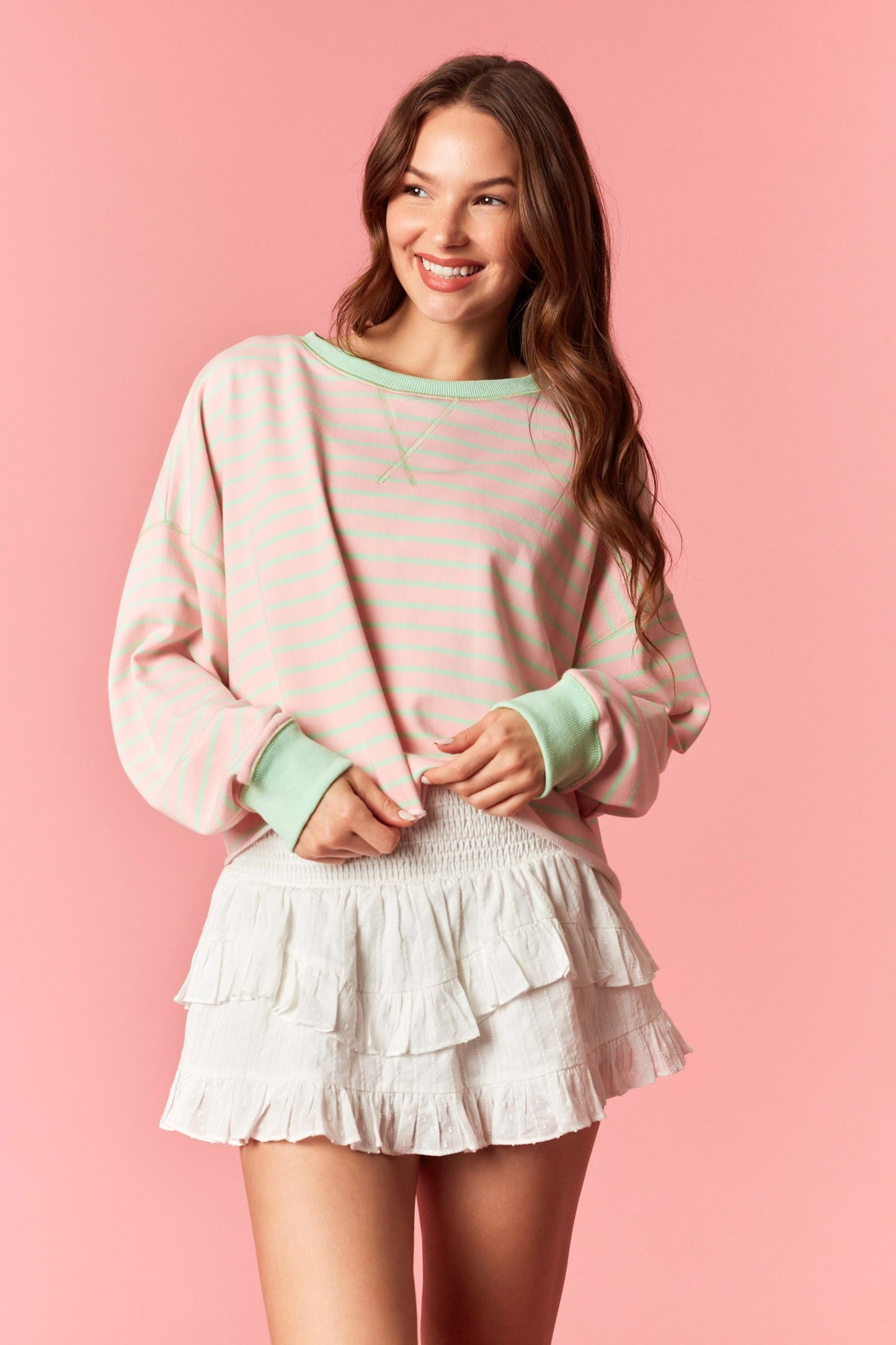 sutton striped crewneck