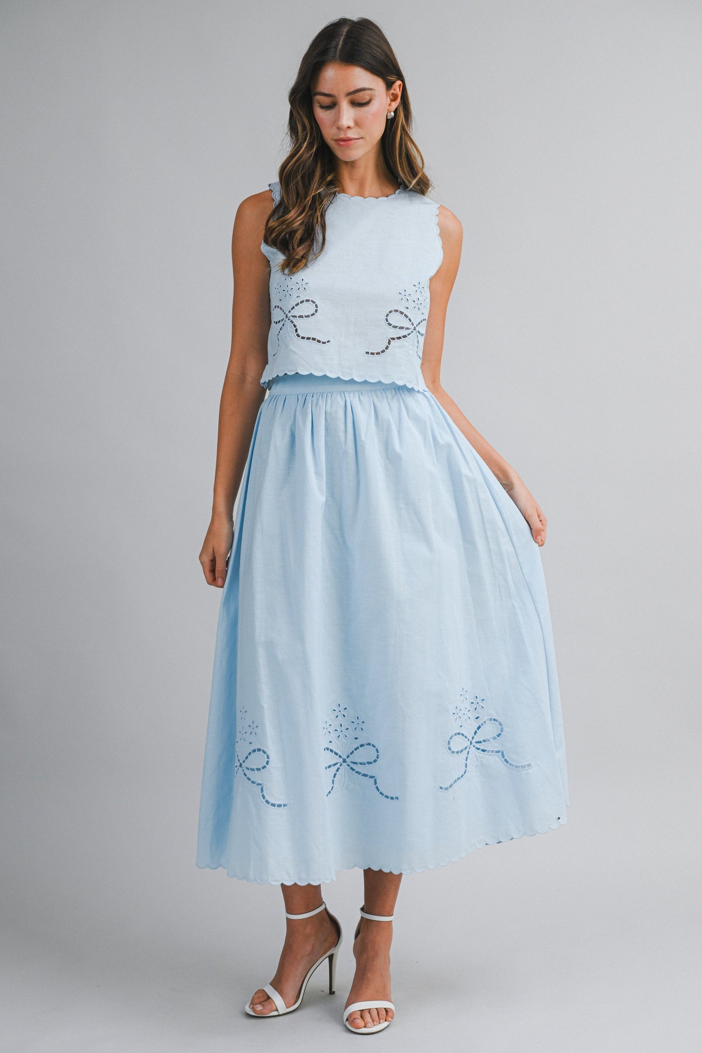 annabel eyelet skirt set