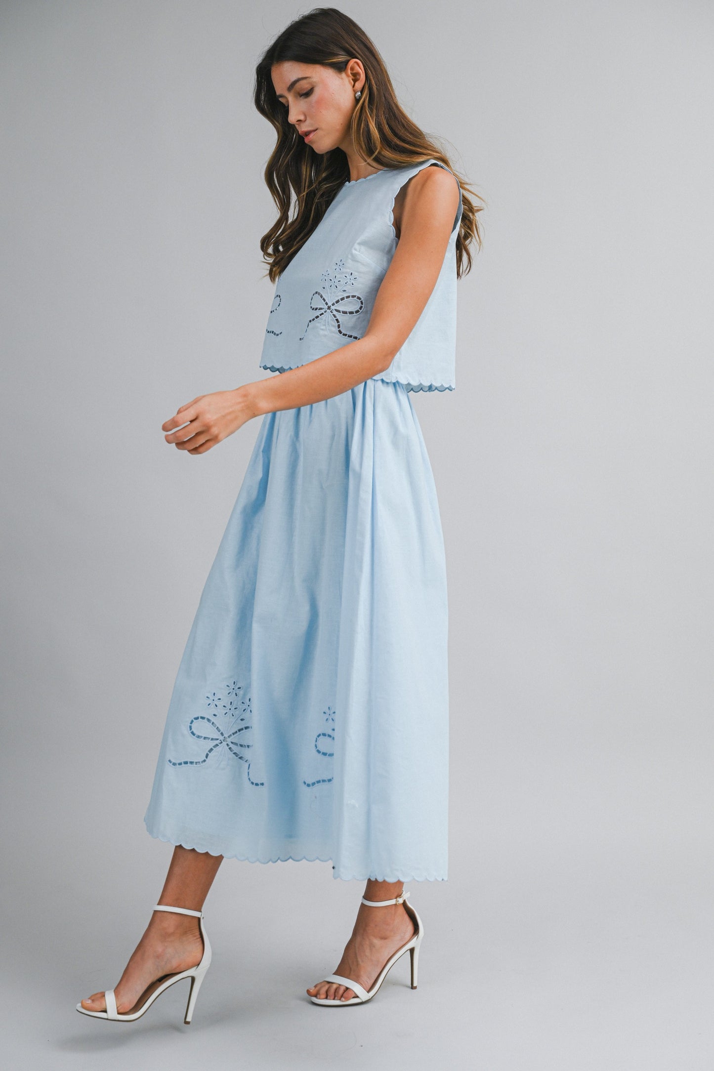 annabel eyelet skirt set