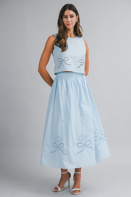 annabel eyelet skirt set