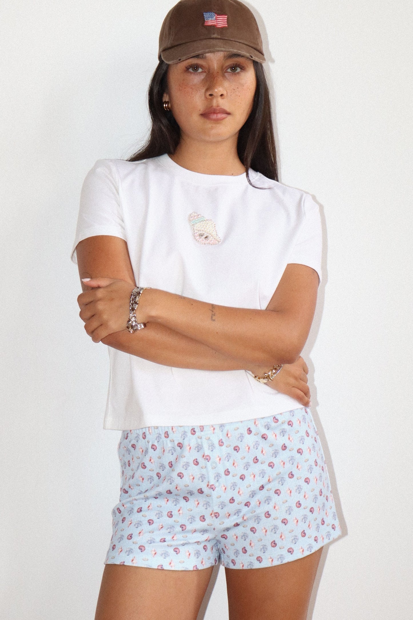 seashell baby tee