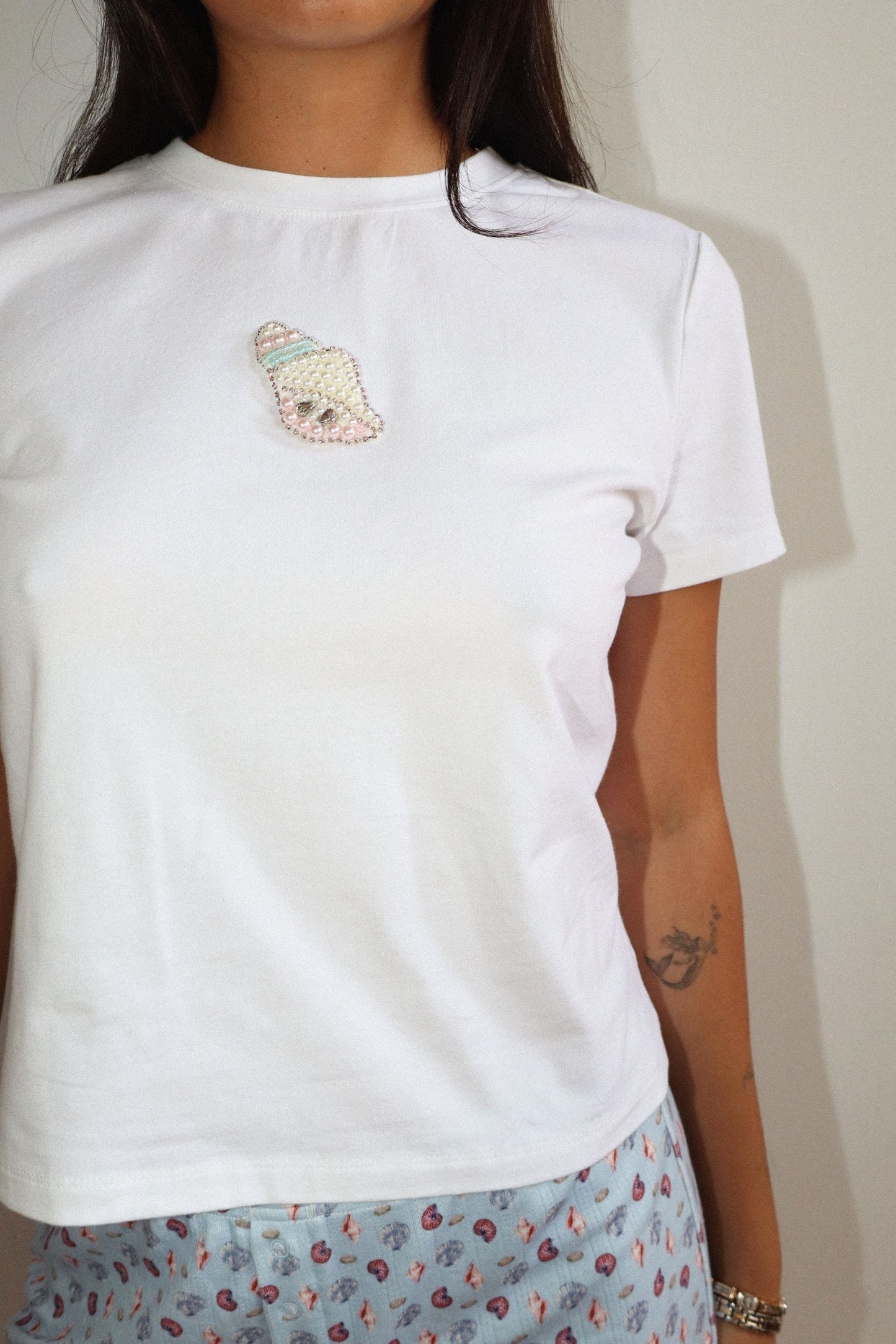 seashell baby tee