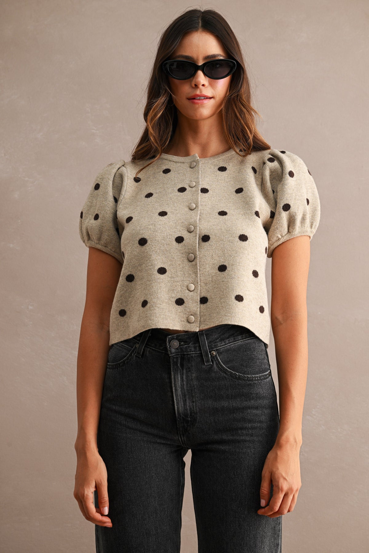 margo polka dot cardi