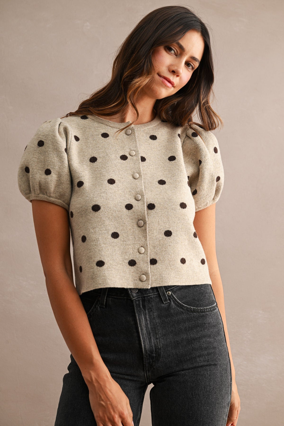 margo polka dot cardi