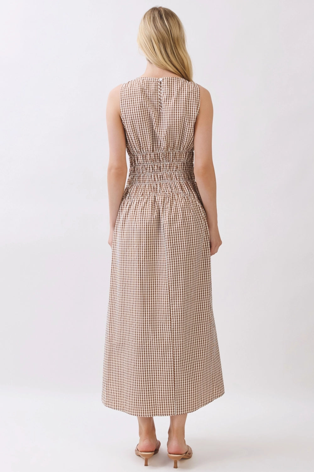 gingham crush maxi dress
