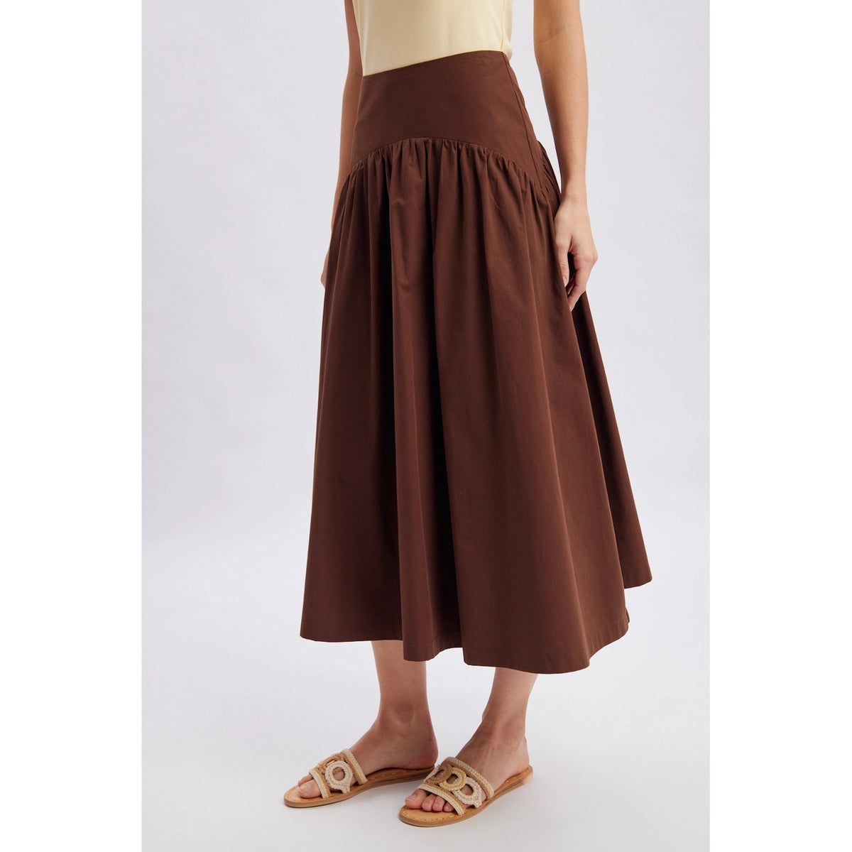 mocha midi skirt