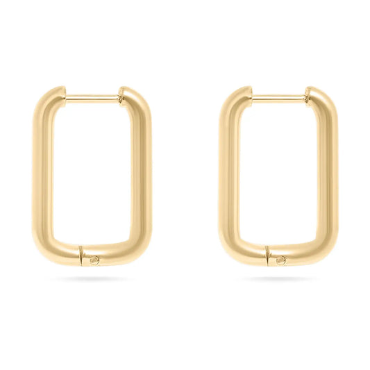 round rectangle hoop earrings