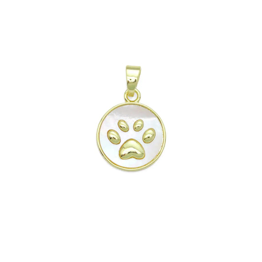 pearl paw print charm