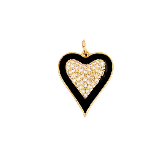 midnight black heart charm