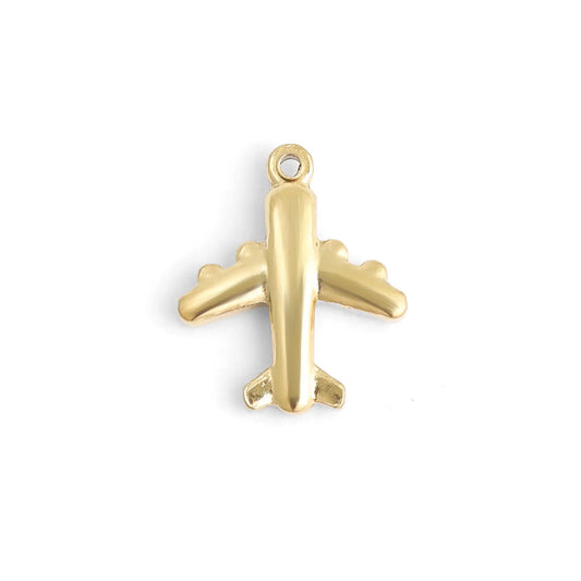 mini gold airplane charm