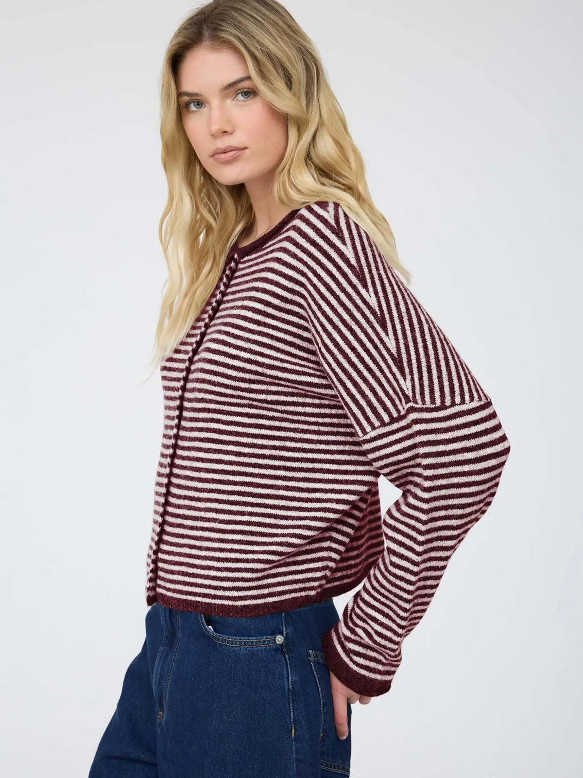 averie striped cardi