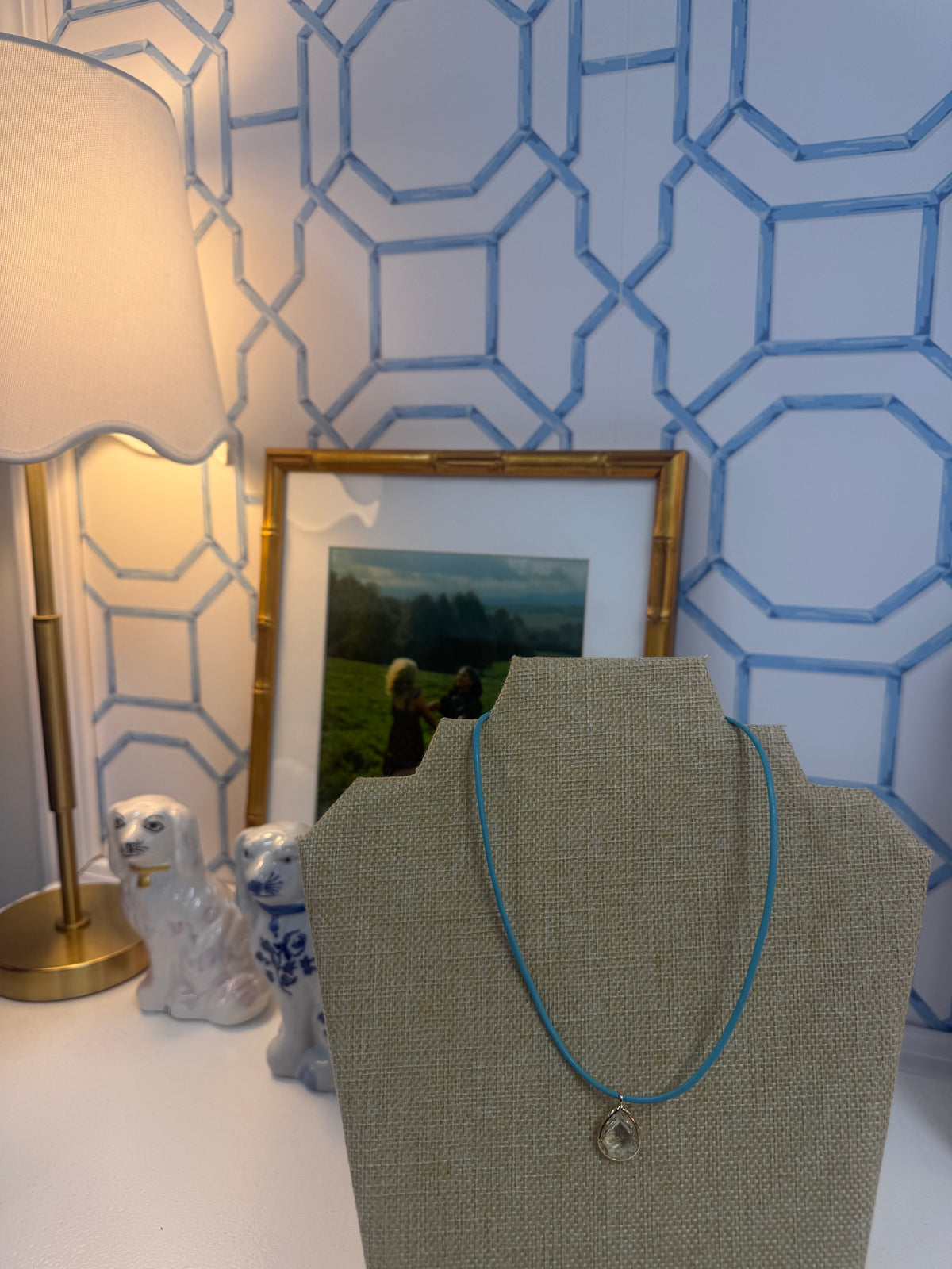 gemstone cord necklace