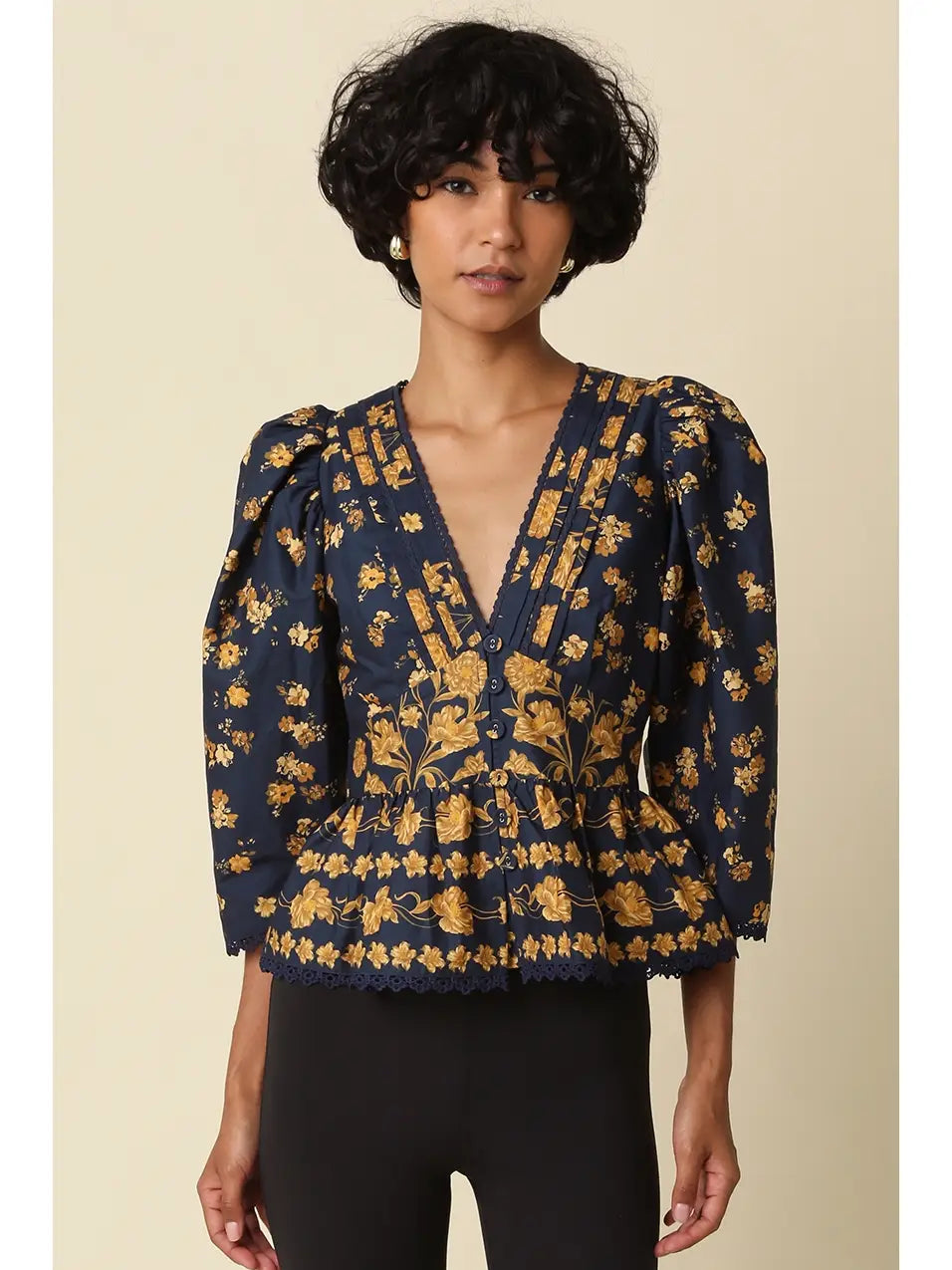 ayra floral puff sleeve blouse