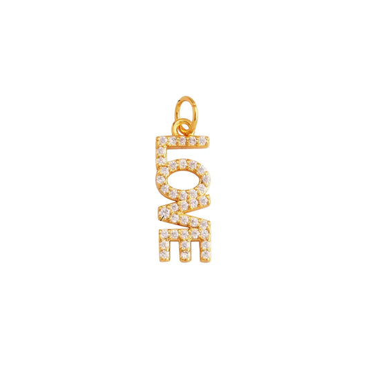 love rhinestone charm