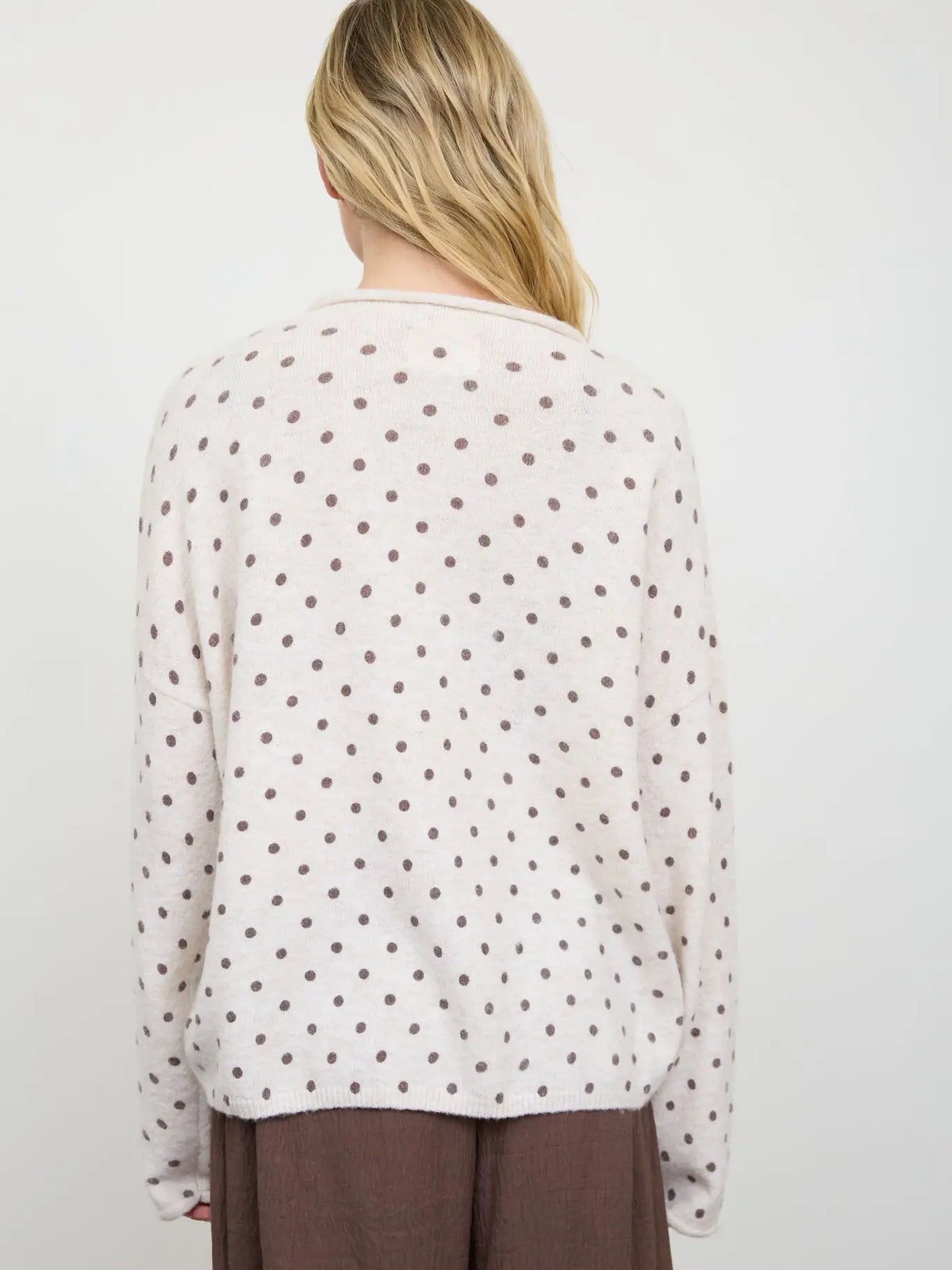 aspen polka dot cardi