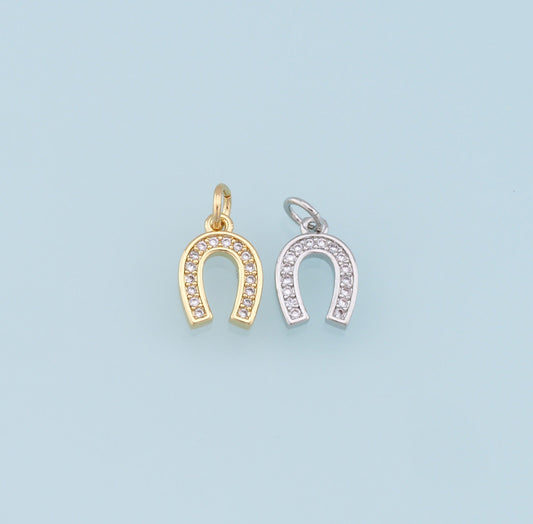 mini gemstone horseshoe charm