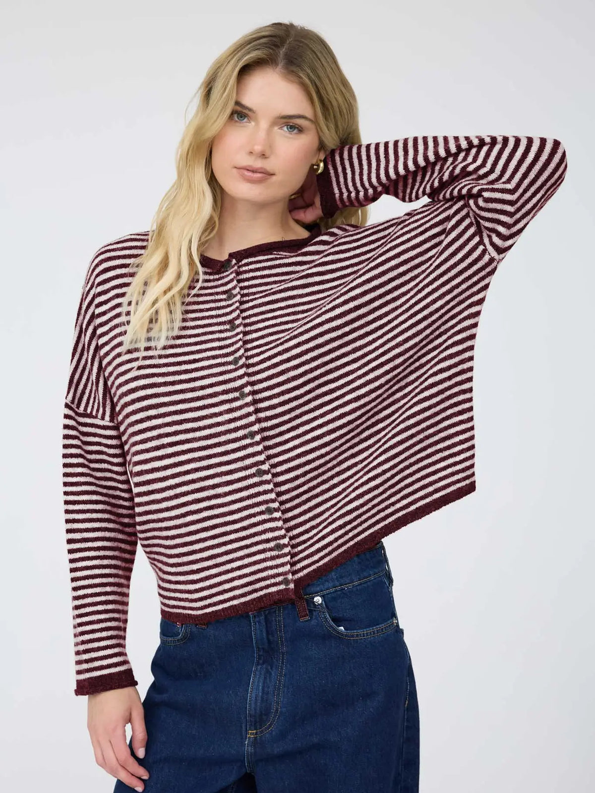 averie striped cardi
