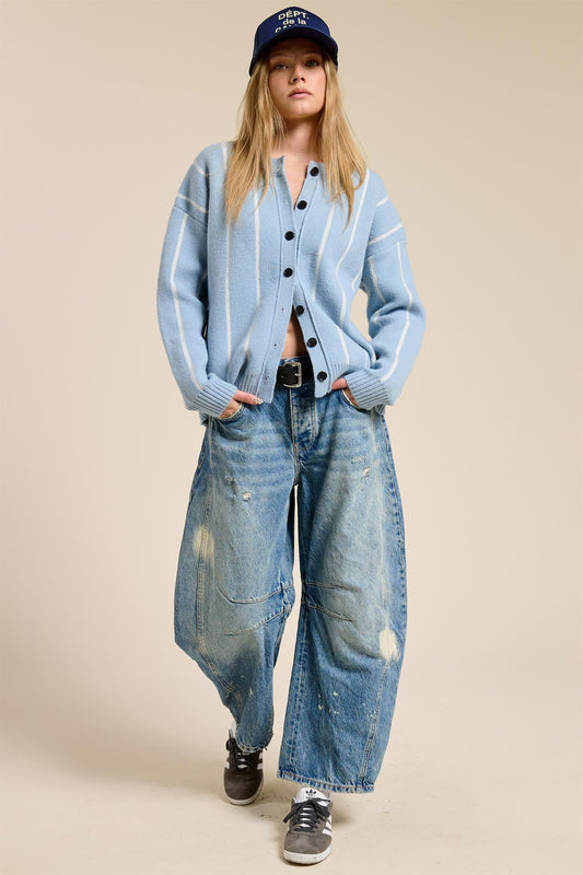 serena striped cardigan