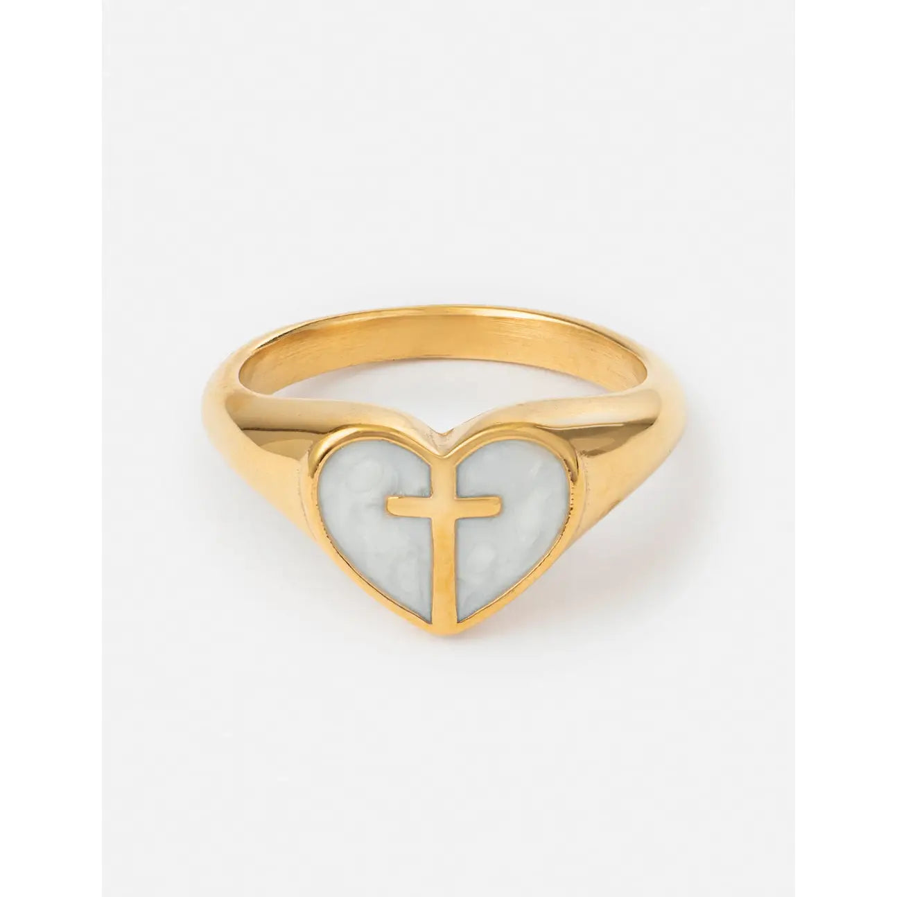 heart cross ring