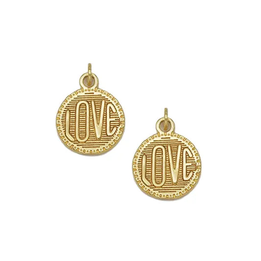 gold round coin love charm