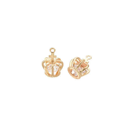 gold diamond crown charm
