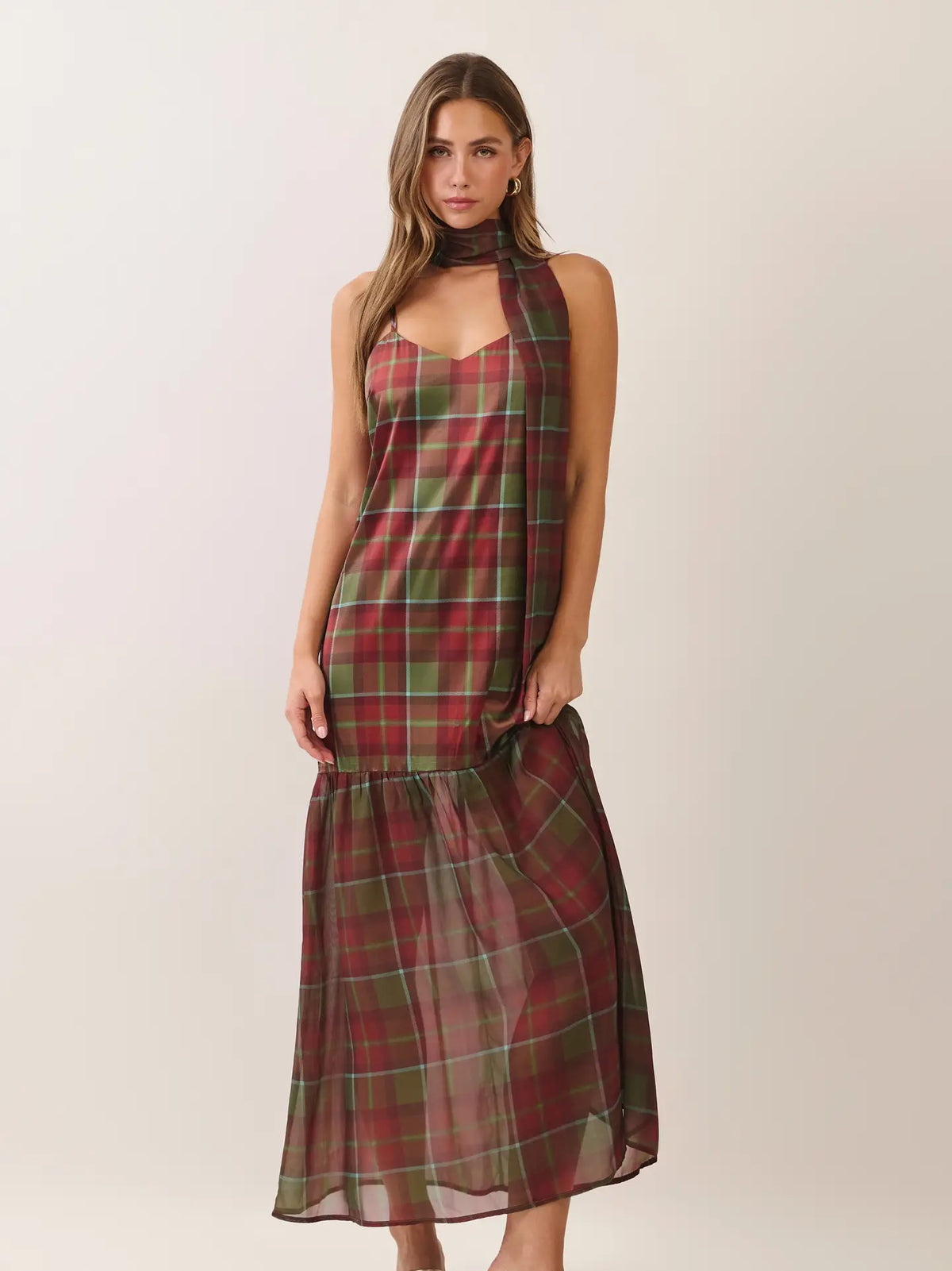 quinn plaid maxi