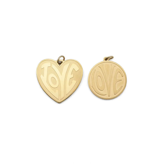 matte love heart charm