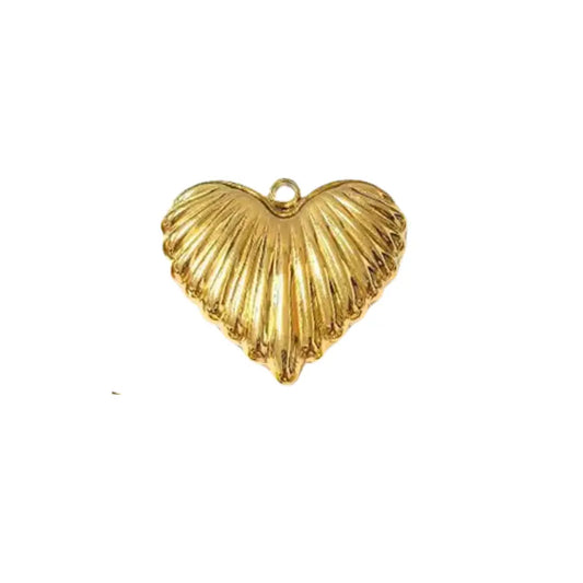 large textured heart charm
