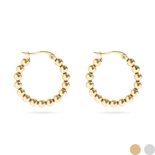 gold beaded hoops