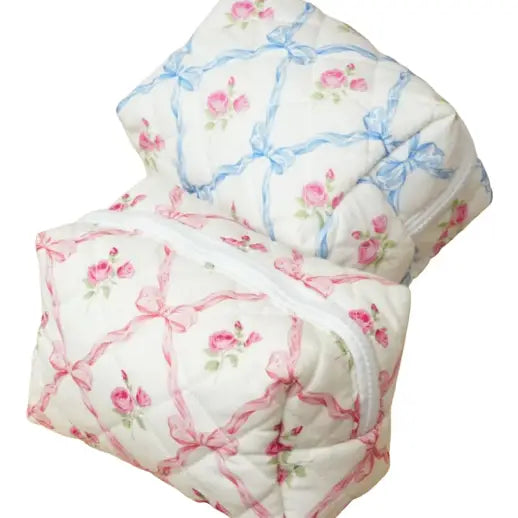 floral quilted makeup cases